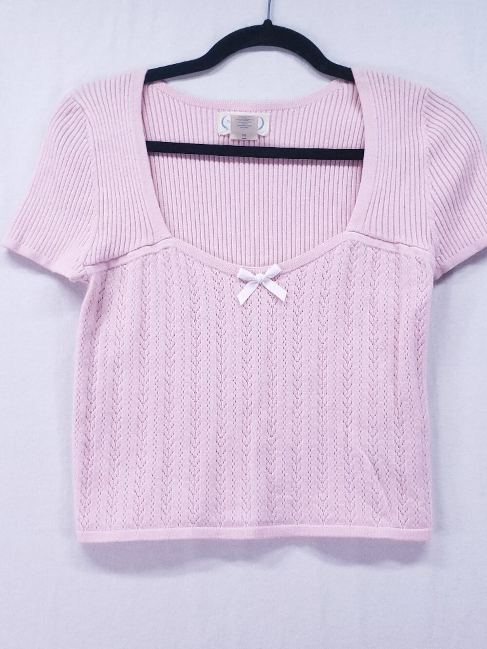The Prairie by Rachel Ashwell Top Size Large Girls Pink Knit Preppy Cottagecore